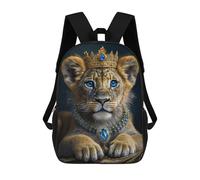 sinyumoney Mochila Escolar Infantil Impresa En 3D Royal Lion Cub Majesty Mochilas Para Libros Mochilas Escolares De Viaje De Alta Capacidad Para Niños/estudiantes/adultos 17inch