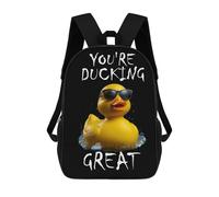 sinyumoney Mochila Escolar Infantil Impresa En 3D Rubber Duck Ducking Great Mochilas Para Libros Mochilas Escolares De Viaje De Alta Capacidad Para Niños/estudiantes/adultos 17inch