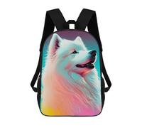 sinyumoney Mochila Escolar Infantil Impresa En 3D Samoyed Colorful Dog Mochila De Viaje De Alta Capacidad Para Libros Mochilas De Moda Para Niños Mochila Escolar Informal 17inch