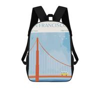 sinyumoney Mochila Escolar Infantil Impresa En 3D San Francisco Golden Gate Bridge Mochila Mochilas Deportivas Para Niños Y Niñas Mochila De Moda 17inch