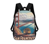 sinyumoney Mochila Escolar Infantil Impresa En 3D San Francisco Travel Para Niños, Mochila De Viaje De Alta Capacidad, Mochila Informal Para Niños 17inch