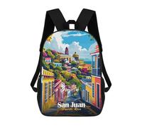 sinyumoney Mochila Escolar Infantil Impresa En 3D San Juan, Puerto Rico Cityscape Mochila Mochilas Deportivas Para Niños Y Niñas Mochila De Moda 17inch