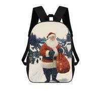 sinyumoney Mochila Escolar Infantil Impresa En 3D Santa Claus in Snowy Village Christmas Para Niños Mochilas De Viaje De Alta Capacidad Bolsas Para Libros Mochila Escolar Infantil Mochila 17inch
