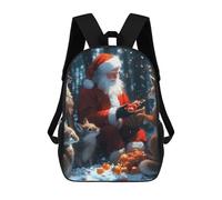 sinyumoney Mochila Escolar Infantil Impresa En 3D Santa Claus with Foxes Christmas Mochilas De Moda Informales Mochilas Infantiles Mochila Informal Para Exteriores Bolsas De Viaje Bonitas 17inch
