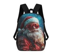 sinyumoney Mochila Escolar Infantil Impresa En 3D Santa Claus with Sunglasses Mochila Escolar Infantil Mochilas De Viaje Mochilas De Moda Mochilas De Gran Capacidad 17inch