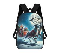 sinyumoney Mochila Escolar Infantil Impresa En 3D Santa's Nightly Journey Mochilas De Viaje De Alta Capacidad Para Niños Mochilas De Libros De Moda Mochila Escolar Infantil 17inch
