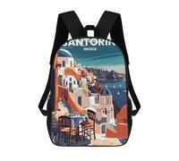 sinyumoney Mochila Escolar Infantil Impresa En 3D Santorini Greece Mochila Mochilas Deportivas Para Niños Y Niñas Mochila De Moda 17inch