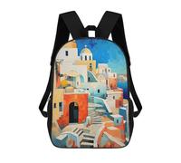 sinyumoney Mochila Escolar Infantil Impresa En 3D Santorini Mochilas De Moda Informales Mochilas Infantiles Mochila Informal Para Exteriores Bolsas De Viaje Bonitas 17inch