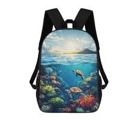sinyumoney Mochila Escolar Infantil Impresa En 3D Sea Turtles And Coral Reef Mochilas Para Libros Mochilas De Viaje Informales Mochila De Gran Capacidad Para Niños 17inch