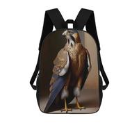 sinyumoney Mochila Escolar Infantil Impresa En 3D Shaheen Falcon Oil Paint Para Niños, Mochila De Viaje De Alta Capacidad, Mochila Informal Para Niños 17inch