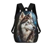 sinyumoney Mochila Escolar Infantil Impresa En 3D Siberian Husky with Blue Eyes Mochilas De Viaje De Alta Capacidad Para Niños Mochilas De Libros De Moda Mochila Escolar Infantil 17inch