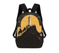 sinyumoney Mochila Escolar Infantil Impresa En 3D Silhouettes at The Tower Mochilas Para Libros Mochilas De Viaje Informales Mochila De Gran Capacidad Para Niños 17inch