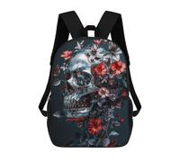 sinyumoney Mochila Escolar Infantil Impresa En 3D Silver Skull of Death Mochilas Para Libros Mochilas De Viaje Informales Mochila De Gran Capacidad Para Niños 17inch