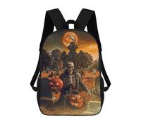 sinyumoney Mochila Escolar Infantil Impresa En 3D Skeleton with Pumpkins on Halloween Mochilas De Moda Informales Mochilas Infantiles Mochila Informal Para Exteriores Bolsas De Viaje Bonitas 17inch