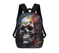 sinyumoney Mochila Escolar Infantil Impresa En 3D Skull Head 1 Mochilas Para Libros Mochilas De Viaje Informales Mochila De Gran Capacidad Para Niños 17inch