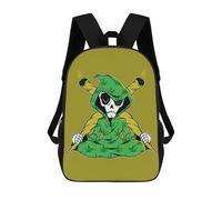 sinyumoney Mochila Escolar Infantil Impresa En 3D Skull in Cannabis Hoodie Mochilas De Moda Informales Mochilas Infantiles Mochila Informal Para Exteriores Bolsas De Viaje Bonitas 17inch