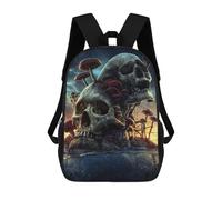 sinyumoney Mochila Escolar Infantil Impresa En 3D Skulls And Mushrooms Mochila Mochilas Deportivas Para Niños Y Niñas Mochila De Moda 17inch