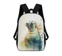 sinyumoney Mochila Escolar Infantil Impresa En 3D Sleek Seal Watercolor Mochila Mochilas Deportivas Para Niños Y Niñas Mochila De Moda 17inch