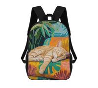sinyumoney Mochila Escolar Infantil Impresa En 3D Sleeping Orange Cat Mochila Escolar Infantil Mochilas De Viaje Mochilas De Moda Mochilas De Gran Capacidad 17inch
