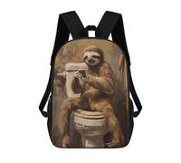 sinyumoney Mochila Escolar Infantil Impresa En 3D Sloth Bath Room Phone Text Mochila Mochilas Deportivas Para Niños Y Niñas Mochila De Moda 17inch