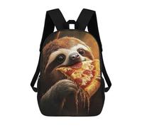 sinyumoney Mochila Escolar Infantil Impresa En 3D Sloth Eating Pepperoni Salami Pizza Mochila Mochilas Deportivas Para Niños Y Niñas Mochila De Moda 17inch