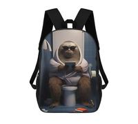 sinyumoney Mochila Escolar Infantil Impresa En 3D Sloth in Bathroom Mochila Mochilas Deportivas Para Niños Y Niñas Mochila De Moda 17inch