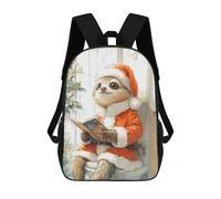 sinyumoney Mochila Escolar Infantil Impresa En 3D Sloth Santa Reading Mochila Escolar Infantil Mochilas De Viaje Mochilas De Moda Mochilas De Gran Capacidad 17inch