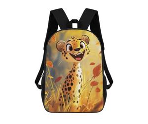 sinyumoney Mochila Escolar Infantil Impresa En 3D Smiling Cheetah in Autumn Mochila Mochilas Deportivas Para Niños Y Niñas Mochila De Moda 17inch