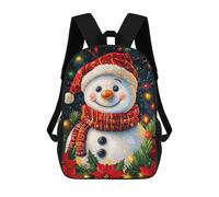 sinyumoney Mochila Escolar Infantil Impresa En 3D Smiling Snowman Christmas Mochila Escolar Infantil Mochilas De Viaje Mochilas De Moda Mochilas De Gran Capacidad 17inch
