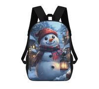 sinyumoney Mochila Escolar Infantil Impresa En 3D Smiling Snowman with Lantern Christmas Para Niños, Mochila De Viaje De Alta Capacidad, Mochila Informal Para Niños 17inch