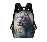sinyumoney Mochila Escolar Infantil Impresa En 3D Snow Leopard Portrait Para Niños, Mochila De Viaje De Alta Capacidad, Mochila Informal Para Niños 17inch