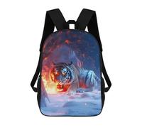 sinyumoney Mochila Escolar Infantil Impresa En 3D Snow Tiger's Fiery Gaze Mochilas Para Libros Mochilas Escolares De Viaje De Alta Capacidad Para Niños/estudiantes/adultos 17inch