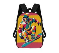 sinyumoney Mochila Escolar Infantil Impresa En 3D Snowboarding Wpap Pop Art Mochila Escolar Infantil Mochilas De Viaje Mochilas De Moda Mochilas De Gran Capacidad 17inch