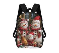 sinyumoney Mochila Escolar Infantil Impresa En 3D Snowman Family Christmas Para Niños, Mochila De Viaje De Alta Capacidad, Mochila Informal Para Niños 17inch