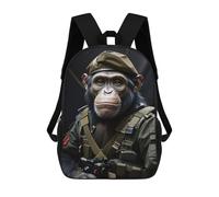 sinyumoney Mochila Escolar Infantil Impresa En 3D Soldier Chimpanzee Funny Mochila De Viaje De Alta Capacidad Para Libros Mochilas De Moda Para Niños Mochila Escolar Informal 17inch