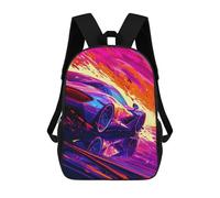 sinyumoney Mochila Escolar Infantil Impresa En 3D Speeding Sports Car Artwork -2 17inch Para Niños, Mochila De Viaje De Alta Capacidad, Mochila Escolar De Moda Para Niños