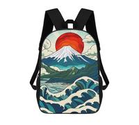 sinyumoney Mochila Escolar Infantil Impresa En 3D Spirit of Japan Mt Fuji Mochila Mochilas Deportivas Para Niños Y Niñas Mochila De Moda 17inch