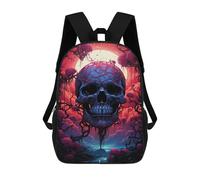 sinyumoney Mochila Escolar Infantil Impresa En 3D Spooky Skull Forest 17inch Para Niños, Mochila De Viaje De Alta Capacidad, Mochila Escolar De Moda Para Niños