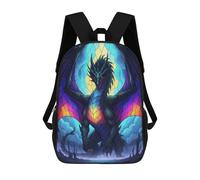 sinyumoney Mochila Escolar Infantil Impresa En 3D Stained Glass Dragon with Colorful Wings Mochila Mochilas Deportivas Para Niños Y Niñas Mochila De Moda 17inch