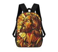 sinyumoney Mochila Escolar Infantil Impresa En 3D Stained Glass Jesus Mochila Mochilas Deportivas Para Niños Y Niñas Mochila De Moda 17inch
