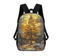 sinyumoney Mochila Escolar Infantil Impresa En 3D Stained Glass Pine Tree Para Niños Mochilas De Viaje De Alta Capacidad Bolsas Para Libros Mochila Escolar Infantil Mochila 17inch