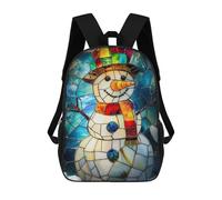 sinyumoney Mochila Escolar Infantil Impresa En 3D Stained Glass Snowman Mochila Mochilas Deportivas Para Niños Y Niñas Mochila De Moda 17inch