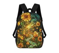 sinyumoney Mochila Escolar Infantil Impresa En 3D Stained Glass Sunflower Galaxy Mochila Escolar Infantil Mochilas De Viaje Mochilas De Moda Mochilas De Gran Capacidad 17inch
