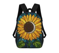 sinyumoney Mochila Escolar Infantil Impresa En 3D Stained Glass Sunflower with Moon Mochilas De Moda Informales Mochilas Infantiles Mochila Informal Para Exteriores Bolsas De Viaje Bonitas 17inch