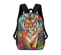 sinyumoney Mochila Escolar Infantil Impresa En 3D Stained Glass Tiger Para Niños Mochilas De Viaje De Alta Capacidad Bolsas Para Libros Mochila Escolar Infantil Mochila 17inch
