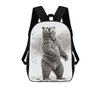 sinyumoney Mochila Escolar Infantil Impresa En 3D Standing Bear Drawing 17inch Para Niños, Mochila De Viaje De Alta Capacidad, Mochila Escolar De Moda Para Niños