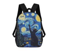 sinyumoney Mochila Escolar Infantil Impresa En 3D Starry Night Cat Mochila Mochilas Deportivas Para Niños Y Niñas Mochila De Moda 17inch