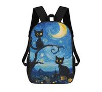 sinyumoney Mochila Escolar Infantil Impresa En 3D Starry Night Cats Mochilas Para Libros Mochilas De Viaje Informales Mochila De Gran Capacidad Para Niños 17inch