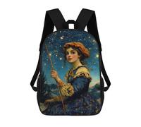 sinyumoney Mochila Escolar Infantil Impresa En 3D Starry Night Girl Mochila Mochilas Deportivas Para Niños Y Niñas Mochila De Moda 17inch