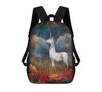 sinyumoney Mochila Escolar Infantil Impresa En 3D Starry Unicorn Mochilas Para Libros Mochilas De Viaje Informales Mochila De Gran Capacidad Para Niños 17inch